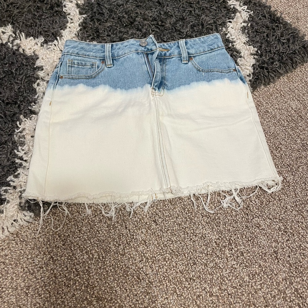 PACSUN blue/white Ombre Jean Mini Skirt